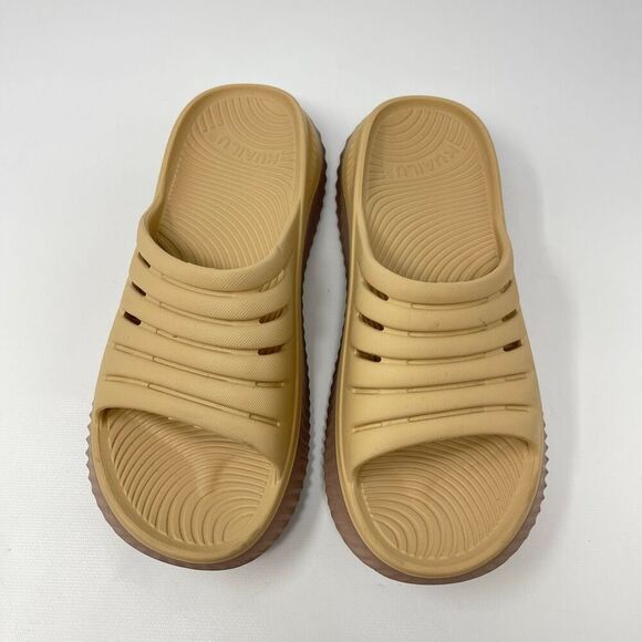 Kuailu Recovery Slides Sandals Tan Brown Cushioned Arch Support Women’s Size 9 - Picture 4 of 11